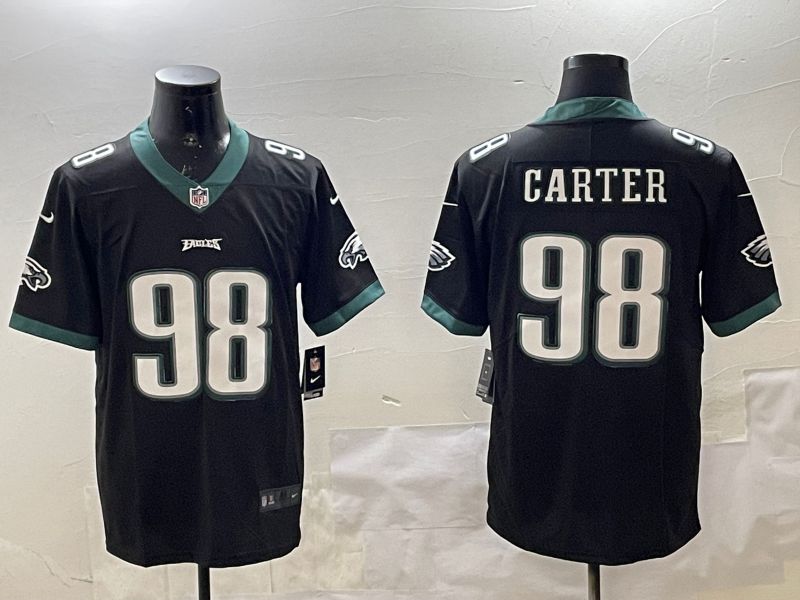 Men Philadelphia Eagles #98 Carter Black Second generations 2025 Nike Vapor Limited NFL Jersey style 1->philadelphia eagles->NFL Jersey